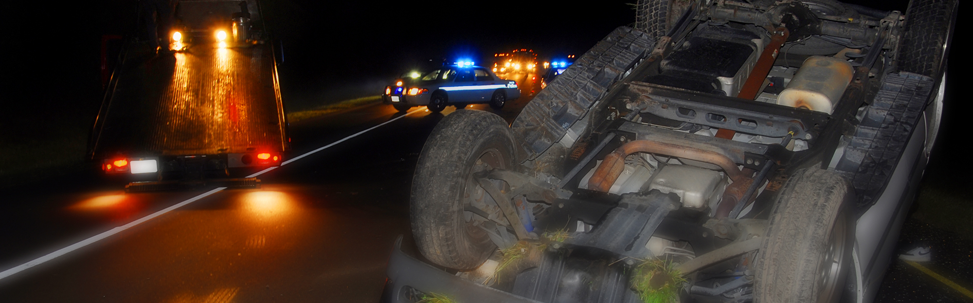 Fatal rollover accident on freeway.